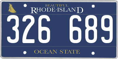 RI license plate 326689