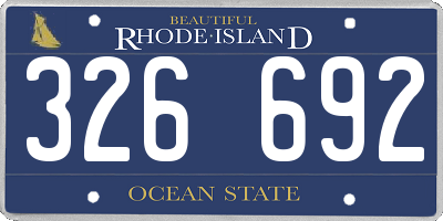 RI license plate 326692