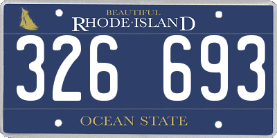 RI license plate 326693