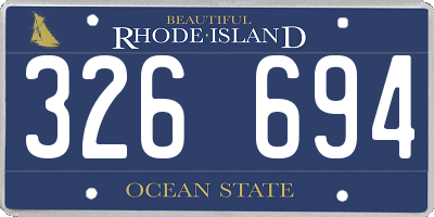 RI license plate 326694