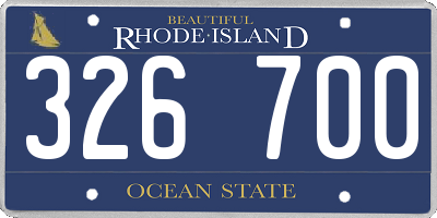 RI license plate 326700