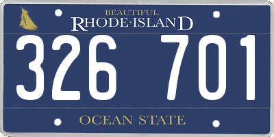 RI license plate 326701
