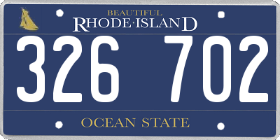 RI license plate 326702