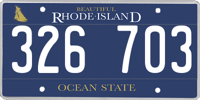 RI license plate 326703