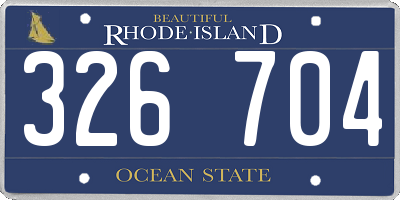 RI license plate 326704