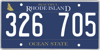 RI license plate 326705