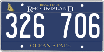 RI license plate 326706