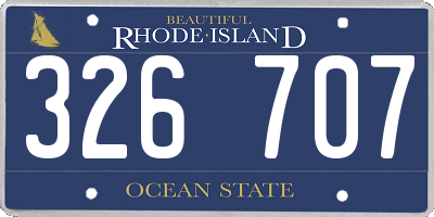 RI license plate 326707