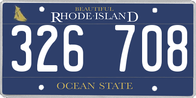 RI license plate 326708