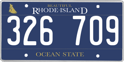 RI license plate 326709