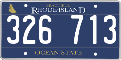 RI license plate 326713