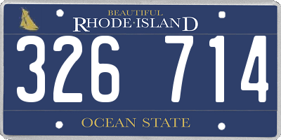 RI license plate 326714