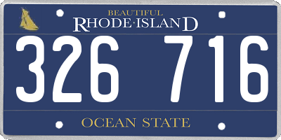 RI license plate 326716
