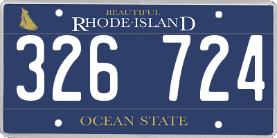 RI license plate 326724