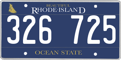 RI license plate 326725