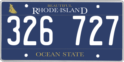 RI license plate 326727