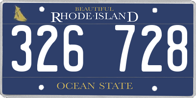 RI license plate 326728