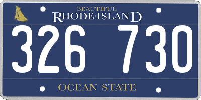 RI license plate 326730