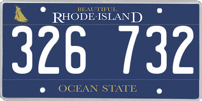 RI license plate 326732