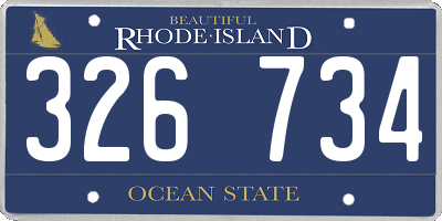 RI license plate 326734