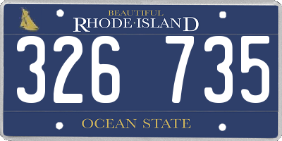 RI license plate 326735