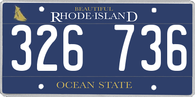 RI license plate 326736