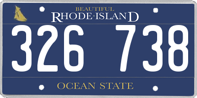 RI license plate 326738