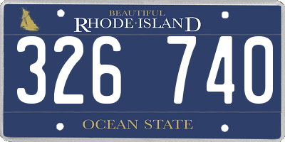 RI license plate 326740
