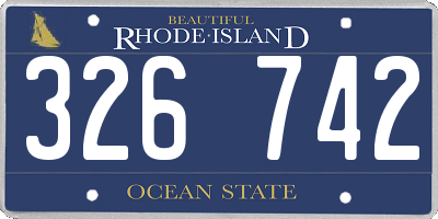 RI license plate 326742
