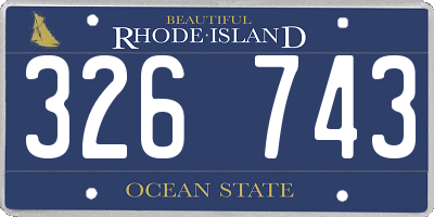 RI license plate 326743