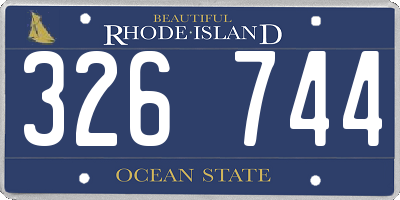RI license plate 326744