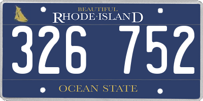 RI license plate 326752