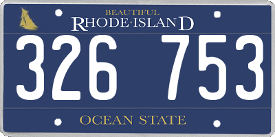 RI license plate 326753