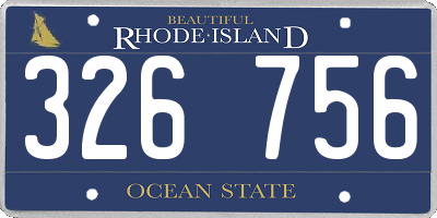 RI license plate 326756