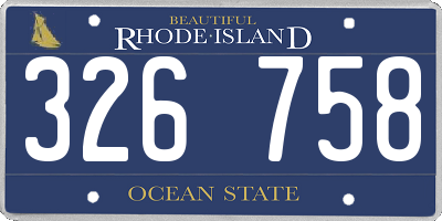 RI license plate 326758
