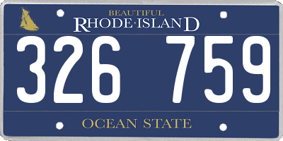 RI license plate 326759