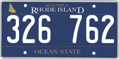 RI license plate 326762
