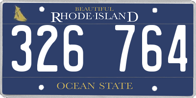 RI license plate 326764