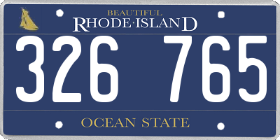 RI license plate 326765