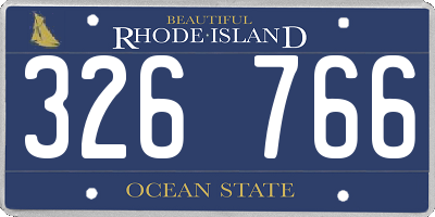 RI license plate 326766