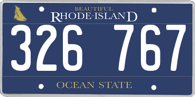 RI license plate 326767