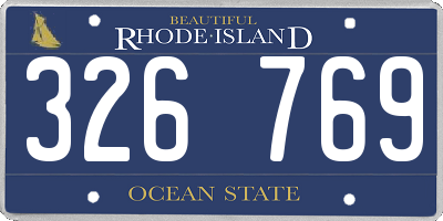 RI license plate 326769