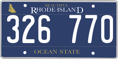 RI license plate 326770
