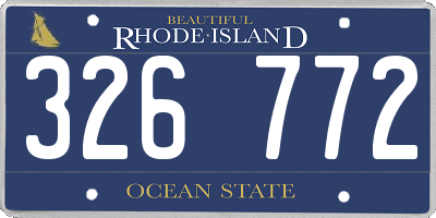 RI license plate 326772