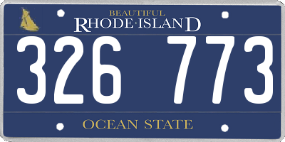 RI license plate 326773