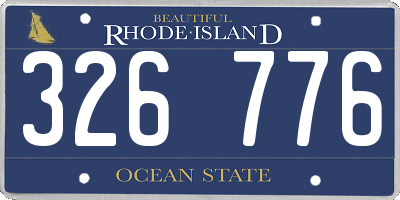 RI license plate 326776