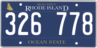 RI license plate 326778