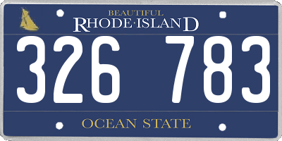 RI license plate 326783