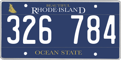 RI license plate 326784