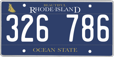 RI license plate 326786